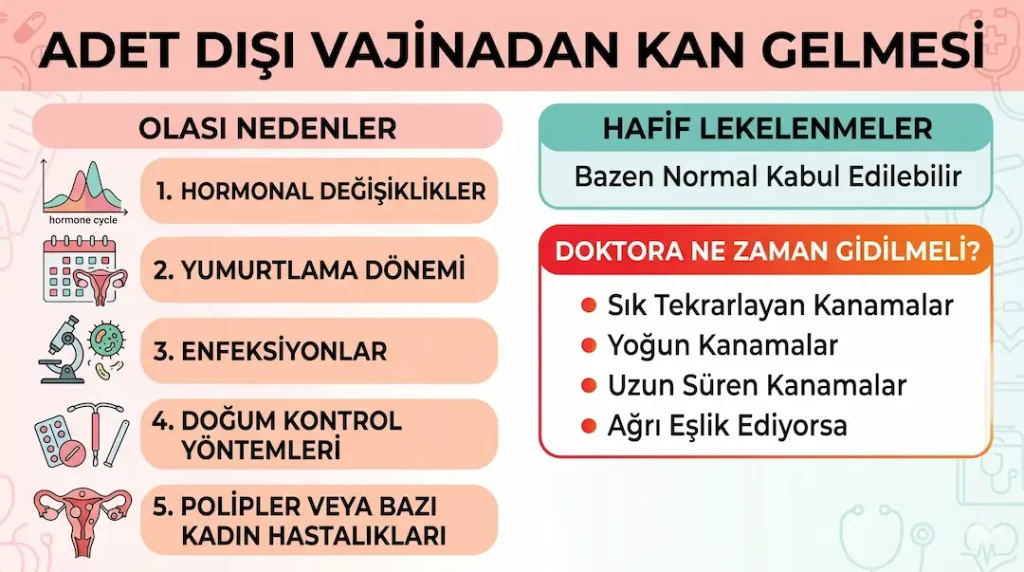 Adet Dışı Vajinadan Kan Gelmesi Neden Olur